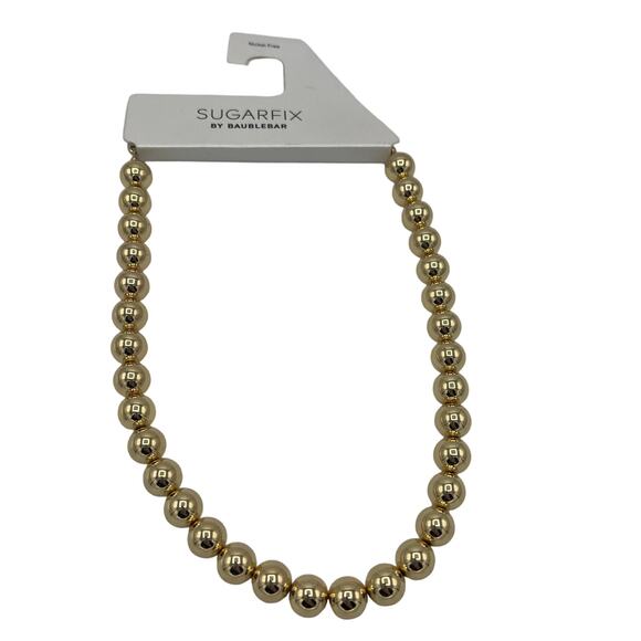 Sugarfix by BaubleBar Gold Bead Statement Necklace - One Size - NWT - Picture 1 of 3
